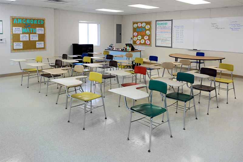 Innovative Modular Classroom, showcasing a layout of multiple chairs and tables in Pedricktown, NJ