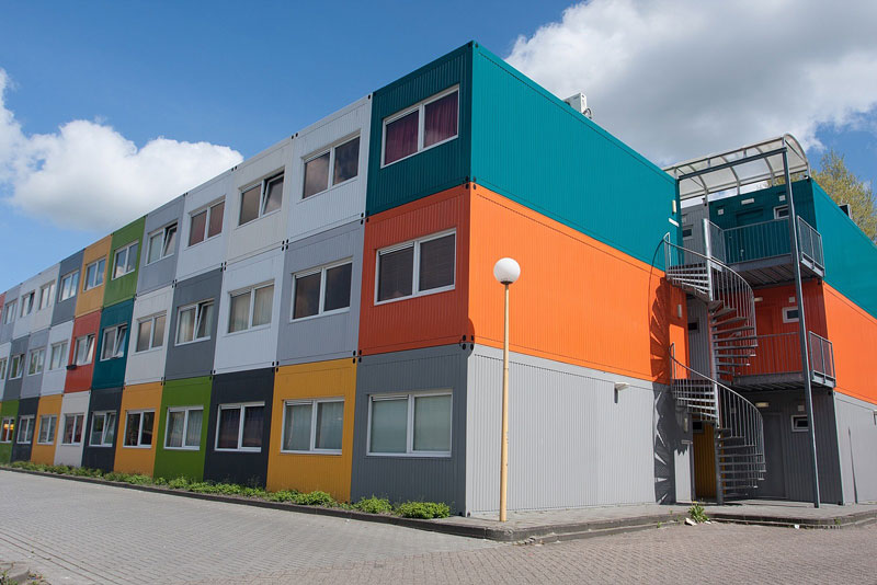 Building of colorful containers