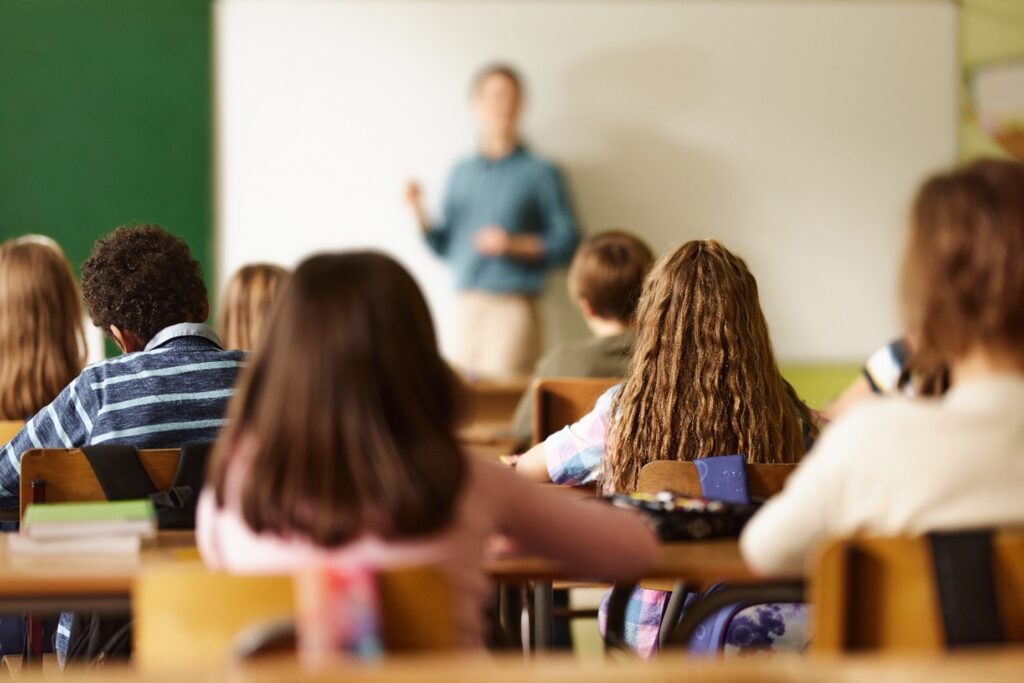 A group of students in a classroom